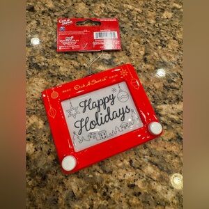 Etch A Sketch Christmas Ornament Shatterproof Decoupage 80s Retro